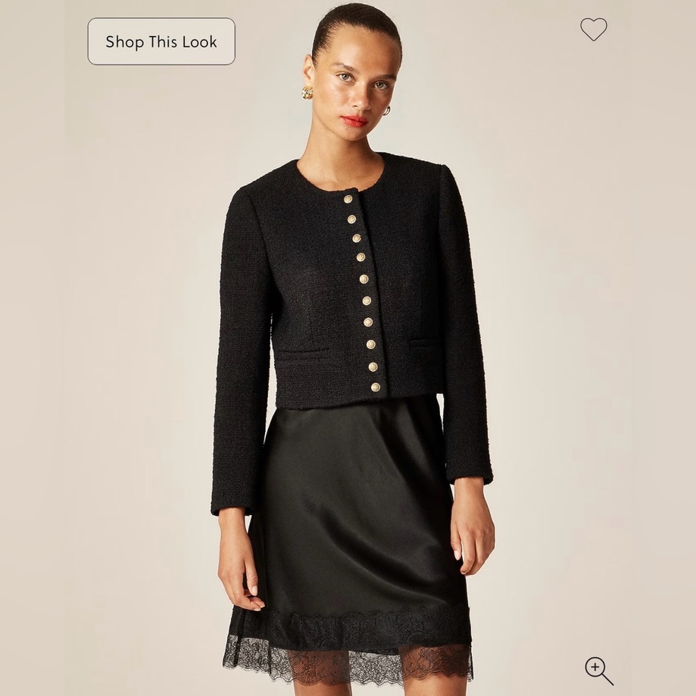 NWT J. Crew Bridgette Jacket in Tweed, Black, 6